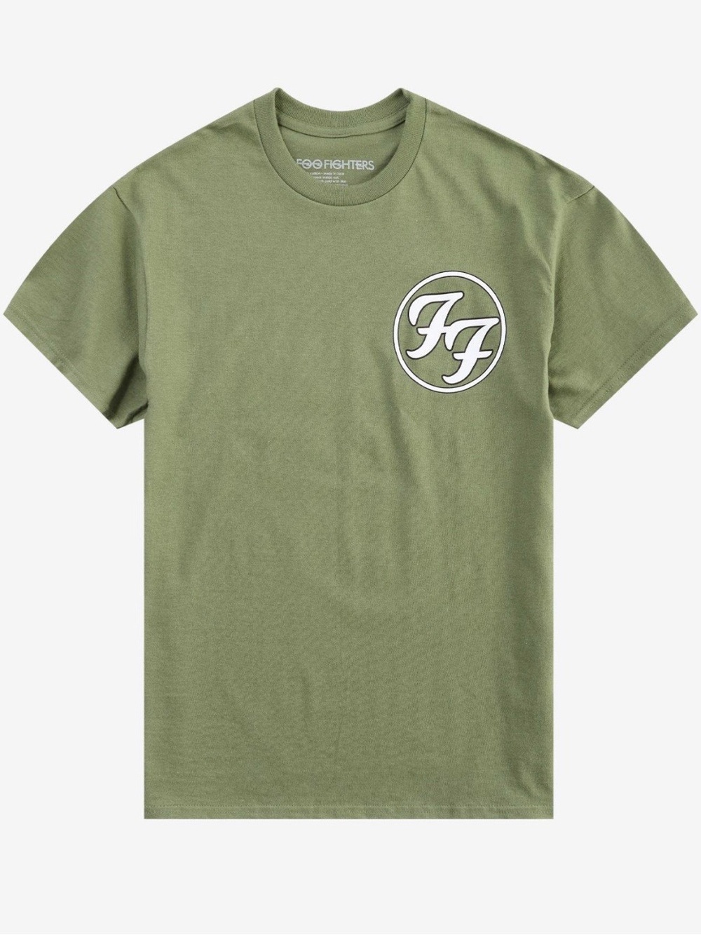🆕 Hot Topic Olive Green Foo Fighters Logo Tee Unisex
